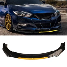 For Nissan Versa Universal Front Bumper Lip Spoiler Splitter Gloss Black Yellow