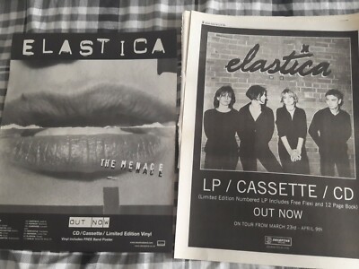 ELASTICA original magazine advert / small poster DEBUT ALBUM / THE