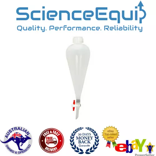 Separatory Funnel Separating with PTFE Stopcock 100ml, 250ml, 500ml 3 Sizes - Picture 1 of 6