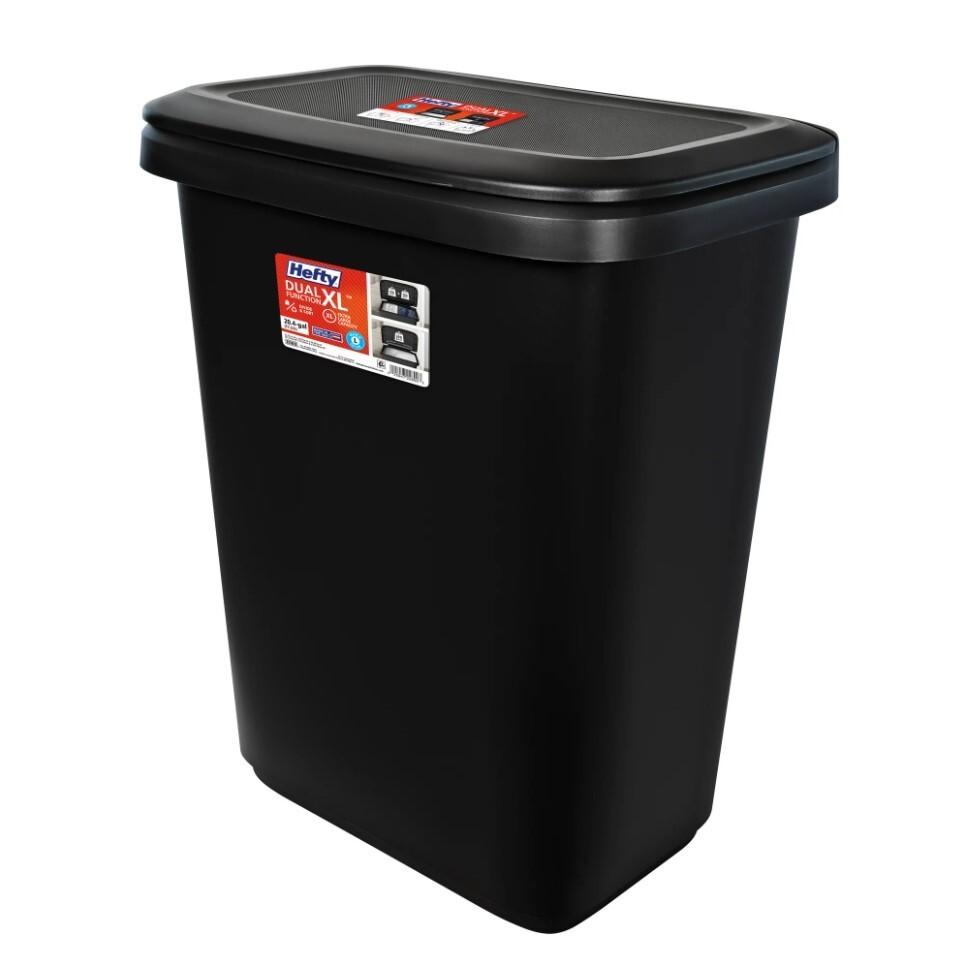 Durable 20.4 Gal Dual Heavy Duty Plastic Trash Can Kitchen Waste