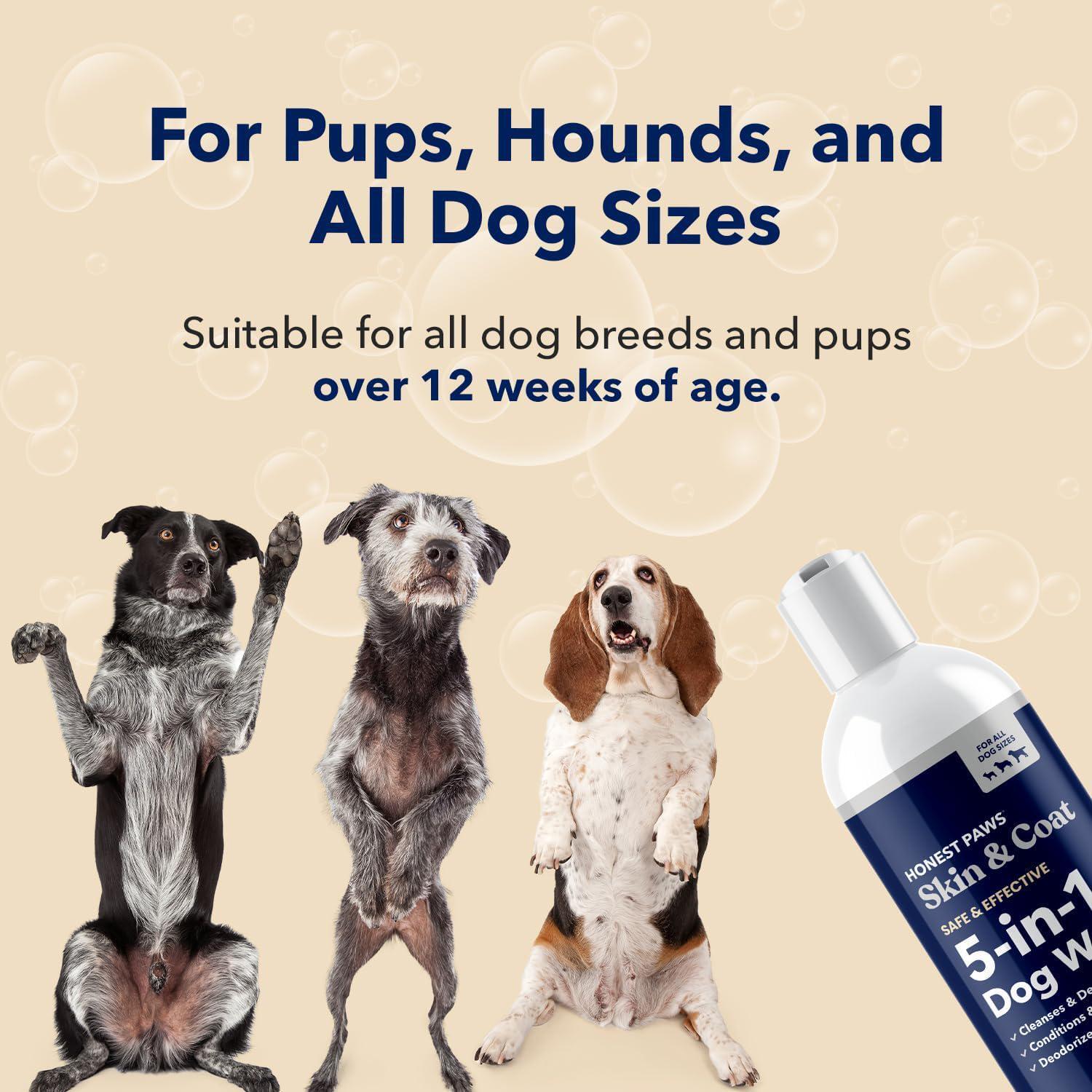 Honest Paws Dog Shampoo And Conditioner - 5-in-1 For Allergies And Dry, Itchy, -
