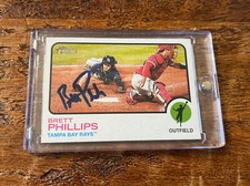 Brett Phillips IP Signed Topps Heritage Card Psa Dna Coa Rays  Autographed