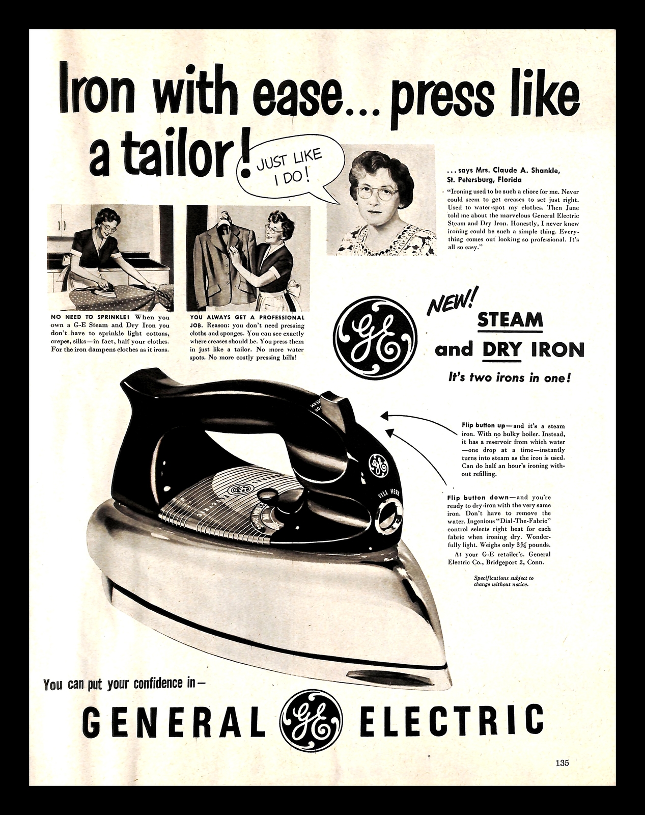 general electric steam and dry iron