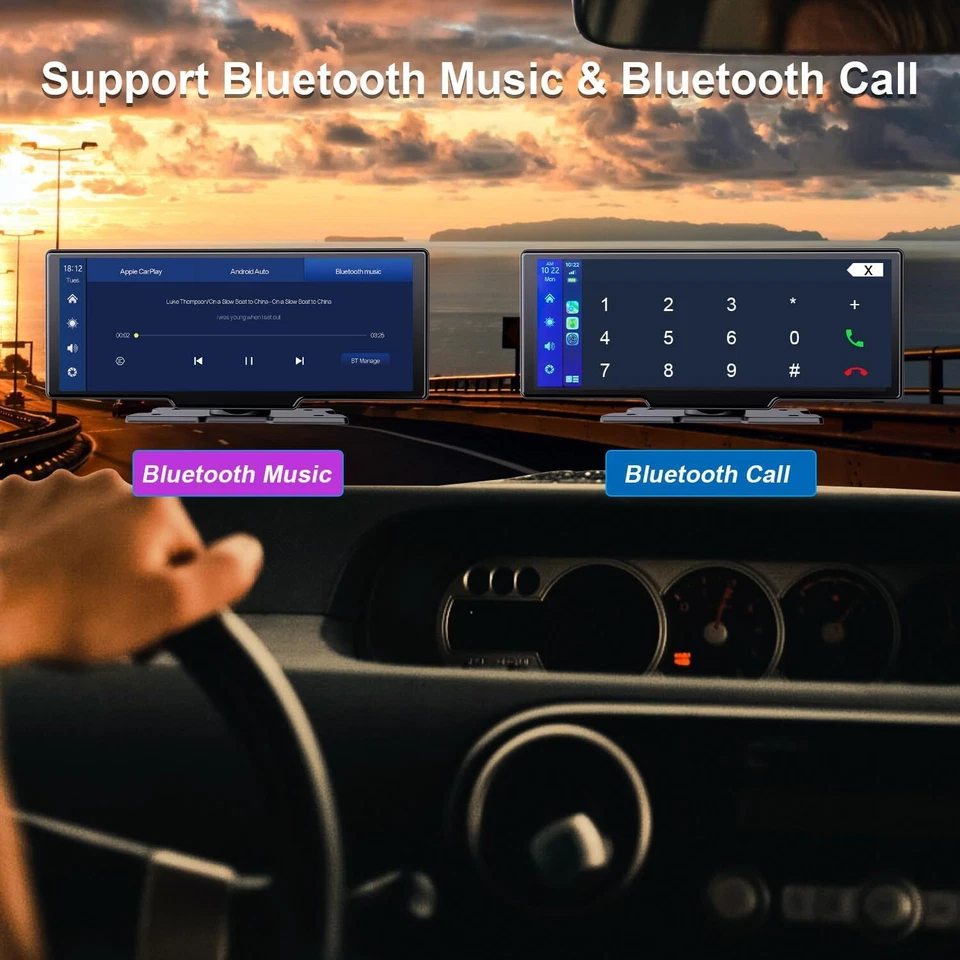 Car Stereo 10" Full HD Touch Screen Wireless Apple & Android Auto w/ Bluetooth - Image 3 of 4