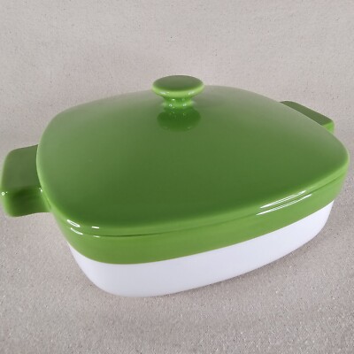 KitchenAid Streamline Casserole Baking Dish with Lid Chartreuse Ceramic 1.9 Qt