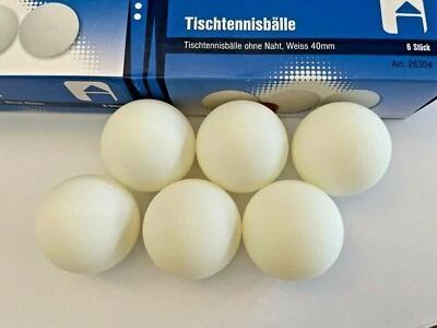 6 Tischtennisbälle f. Tischtennischläger weiß Tischtennis Ping Pong Ball Bälle