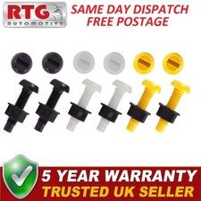 6x Vehicle Number Plate Screws Nuts Bolts Plastic Yellow White Black RTG