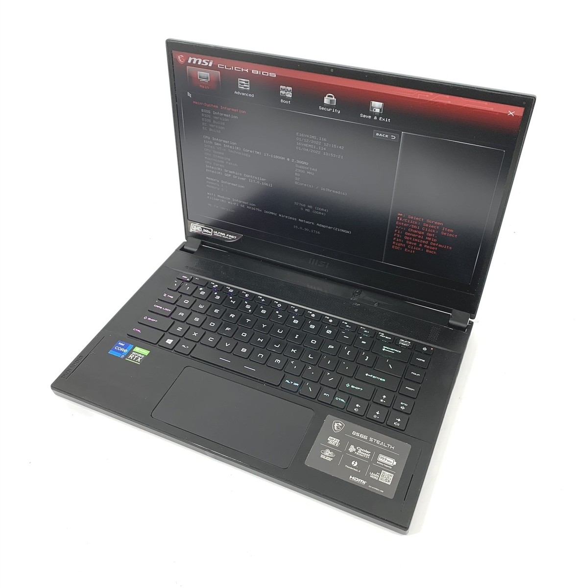 MSI Stealth GS66 Laptop i7-11800H 1TB SSD 32GB RAM RTX 3080 WIN 11 PRO