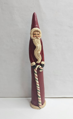 PENCIL SANTA CLAUS CANDY CANE JIM SHORE 1991 6'' TALL THIN CHRISTMAS PAY2102 JS