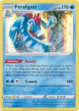 FERALIGATR 057/264 FUSION STRIKE POKEMON (HOLO RARE, NM)