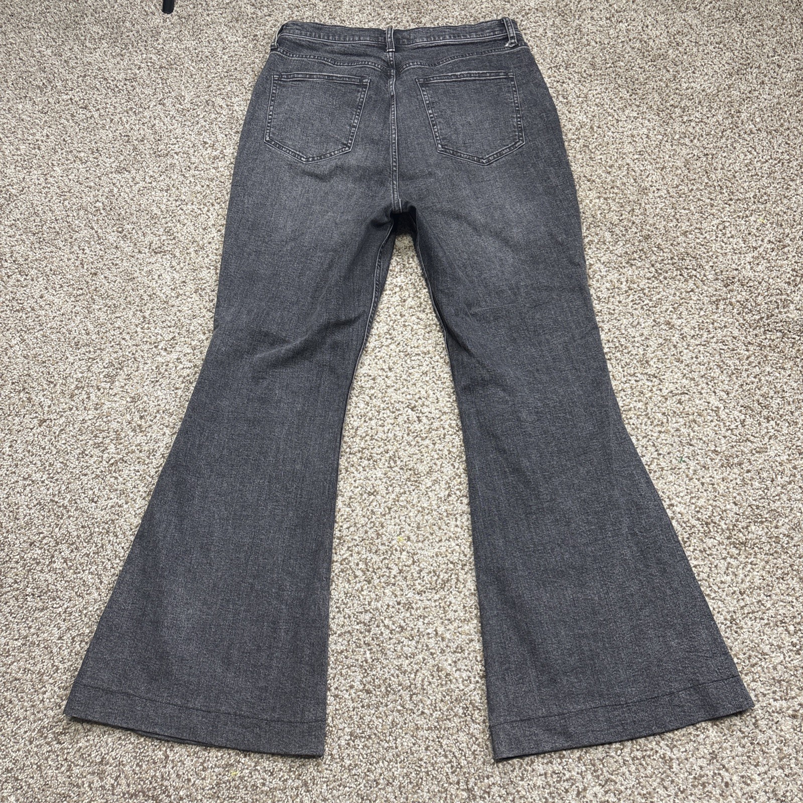 WE THE FREE High Rise Curvy Bell Bottom Jeans 32 Faded Black Fits 31 X 29.5 - View 13