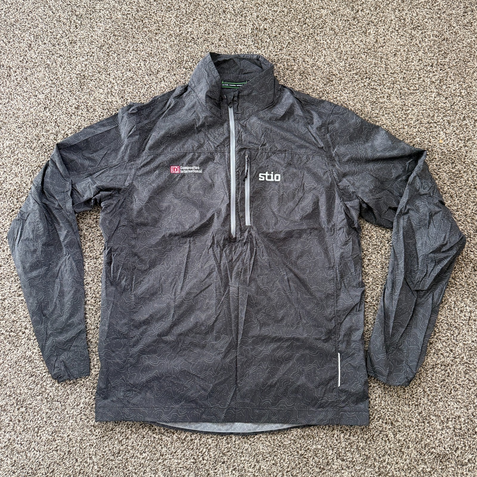 STIO Second Light Windshell Pullover Gray Topogra… - image 1