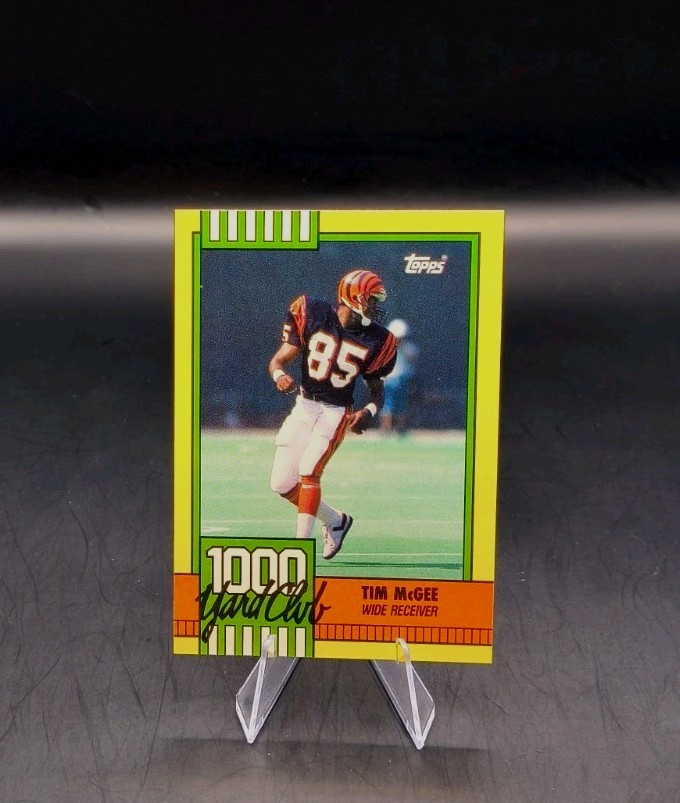 1990 Topps Football - 1000 yd. Club -Tim McGee #15 - Yellow - Cincinnati Bengals
