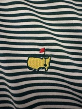 Masters Collection Polo Mens XL Green White Striped Short Sleeve Golf Shirt