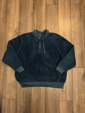 Goodmove Teal Blue Borg Fleece Jumper   Cosy Quarter Zip Sweatshirt   Size 20