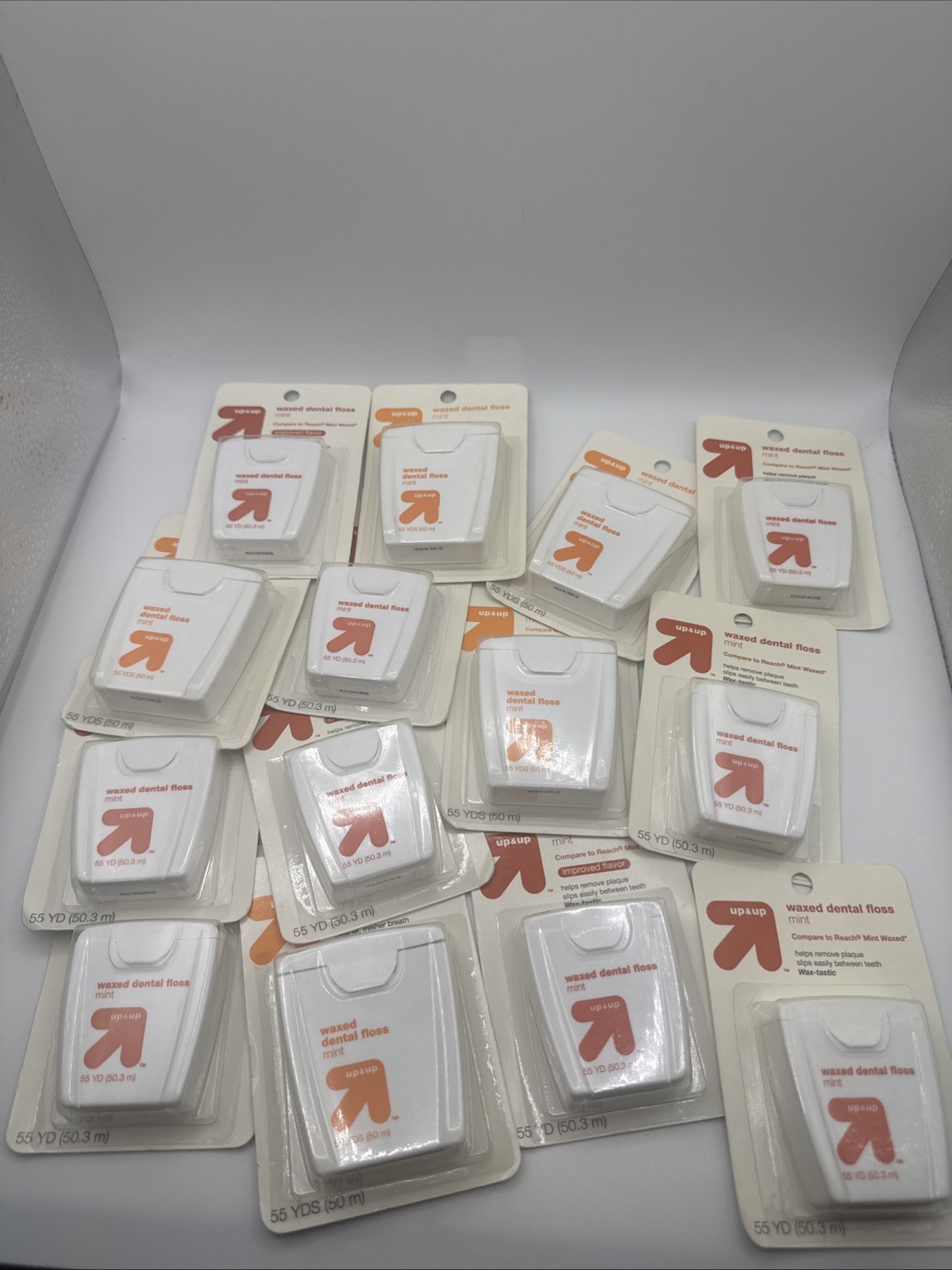Lot Of 14 Up&Up Target Brand Waxed Mint Dental Floss NEW 55 Yards Each
