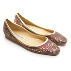 Ladies Jimmy Choo Laser Cut Ballet Flat 38.5 / 8 Brown Red Leather Slip On Shoes — photo 1