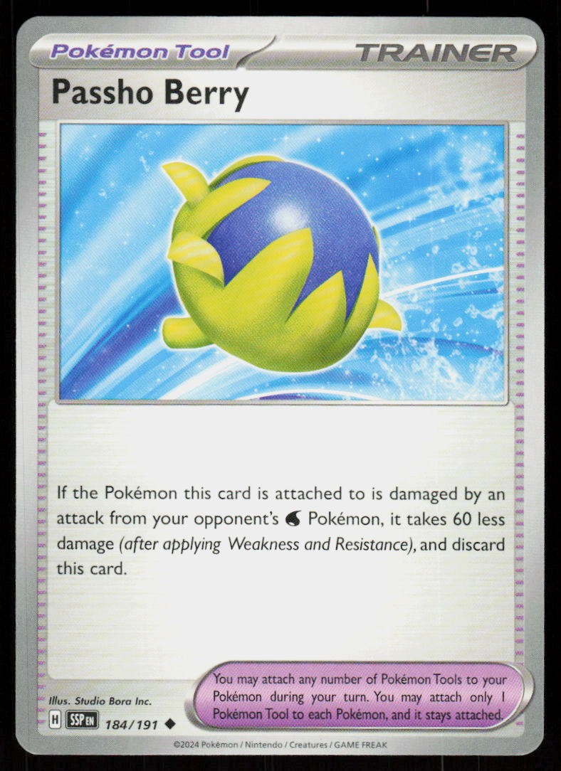 Passho Berry 184/191 Uncommon Surging Sparks Pokemon Near Mint