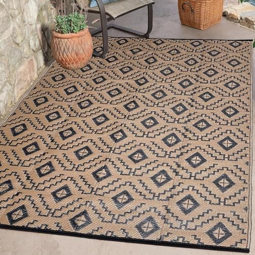 Outdoor Rugs - Reversible Mats, 5'x8' Plastic Straw Rug for Patio Clearance