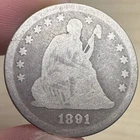 1891 *P* SEATED LIBERTY SILVER QUARTER NICE CONDITION RARE