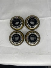 4 BULLZEYE smoky 76mm inline roller hockey wheels, never installed