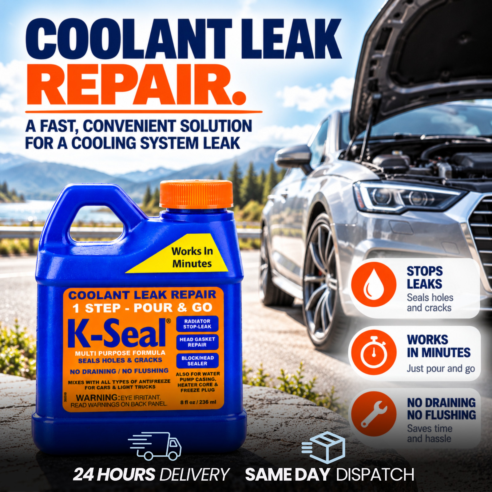 K5501ND Coolant Leak Repair 236ml x8 Cooling System Radiator Garage By K-Seal - Image 8