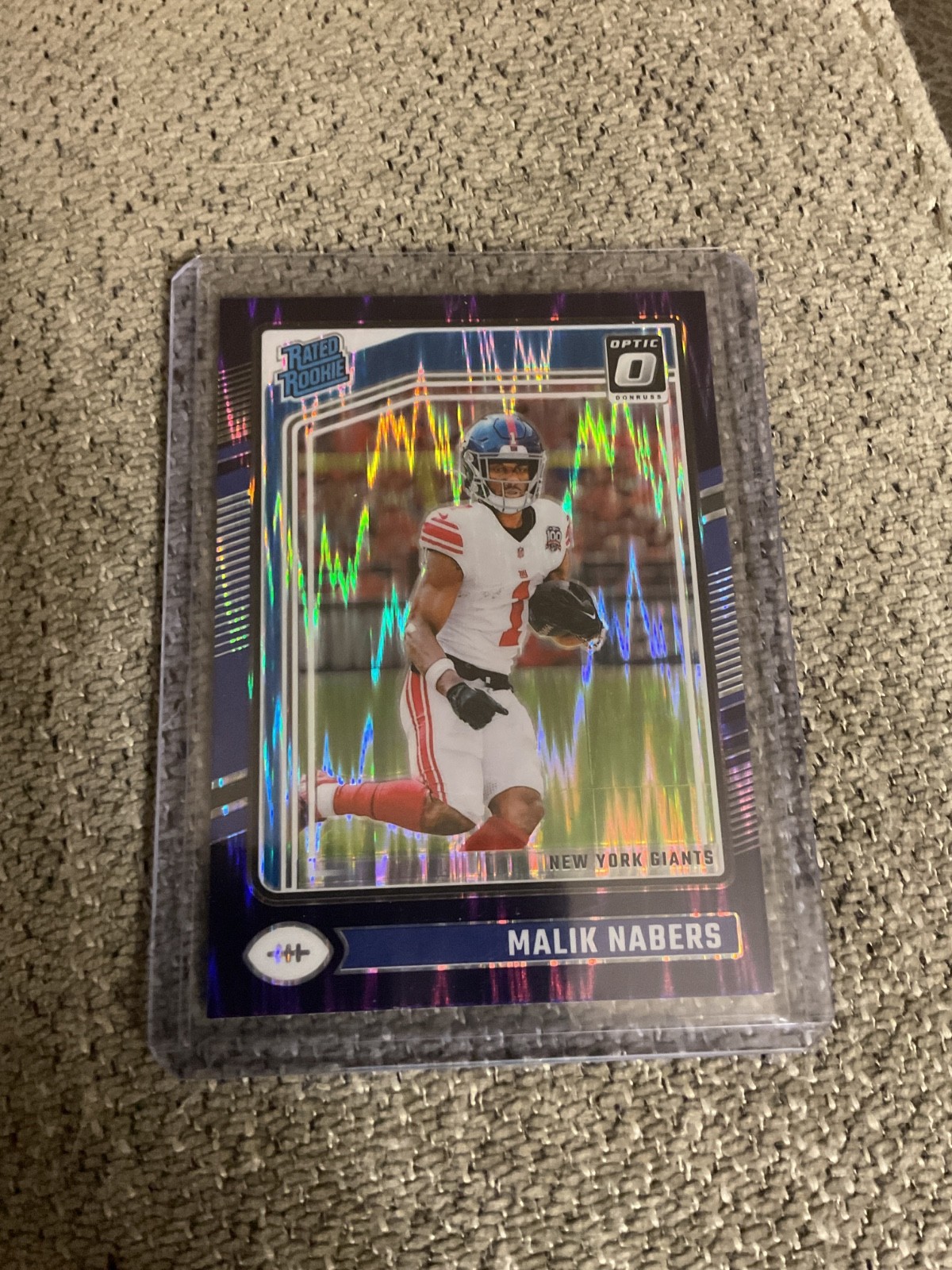 2024 Panini Donruss Optic - Rated Rookie Malik Nabers #271 Purple Shock Prizm...