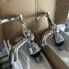 Heritage Glastonbury - Chrome Square Handle Bath Taps -  Frontline LMTH001BLSS