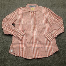 Tommy Bahama Men's Red And White Plaid Long Sleeve Button Up 100 Cotton- XL