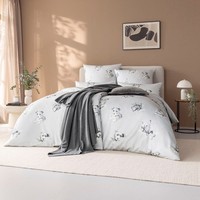 Estella Mako-Satin BettwäSche 135X200 Dogs Silber Weiß Hunde 7623-820