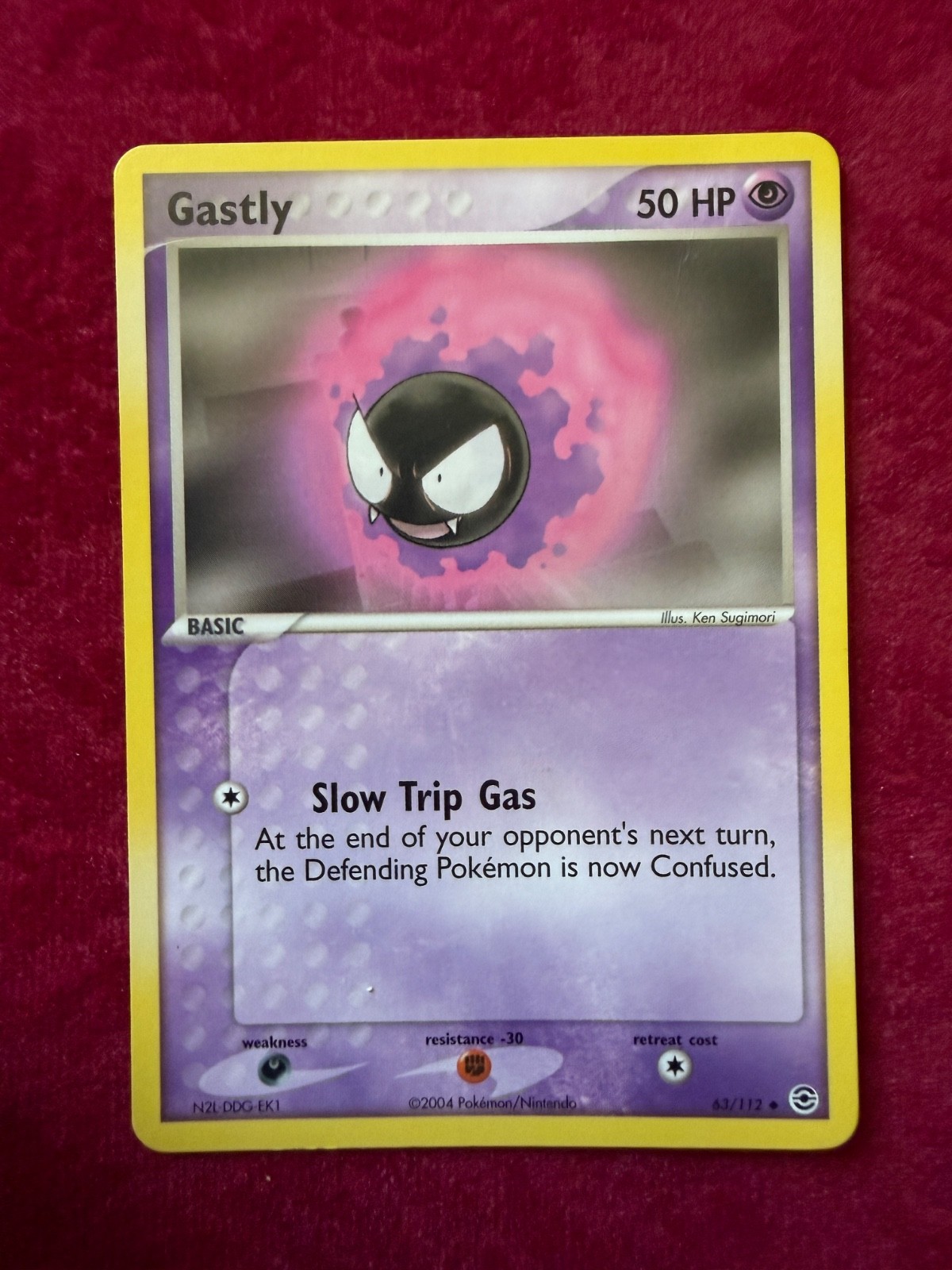 Pokemon TCG Gastly Non-Holo 63/112, Fire Red & Leaf Green (NM)