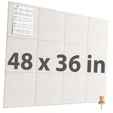Large Cork Board for Wall 47" x 35" Bulletin Board, 12 Pack Felt Light Tan
