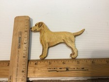 Handmade Handpainted Wooden  Sparkly  YELLOW LABRADOR Magnet with Tape/Ornament
