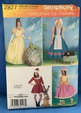 Simplicity Costume Misses Halloween Pattern 2827 Long Dress Sizes 14-20 Uncut
