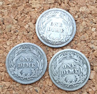 Three Barber Dimes, Good Collectibles.  DBR3 — photo 2