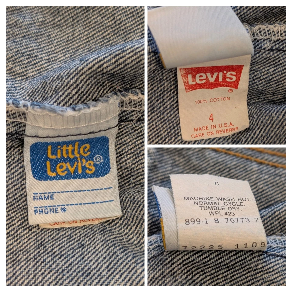 Chaqueta vaquera vintage Levi's Kids lavado ácido lengüeta naranja talla 4 Foto 2 de 4