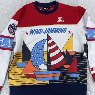 Starter Black Label Sailing Wind Jamming Shirt Crewneck Pullover XL Nautical