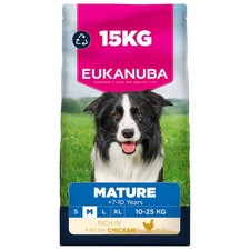 Eukanuba Fresh Chicken Dry Dog Food - For Mature Senior Medium Breed Dogs 15KG 3.93 per kilo