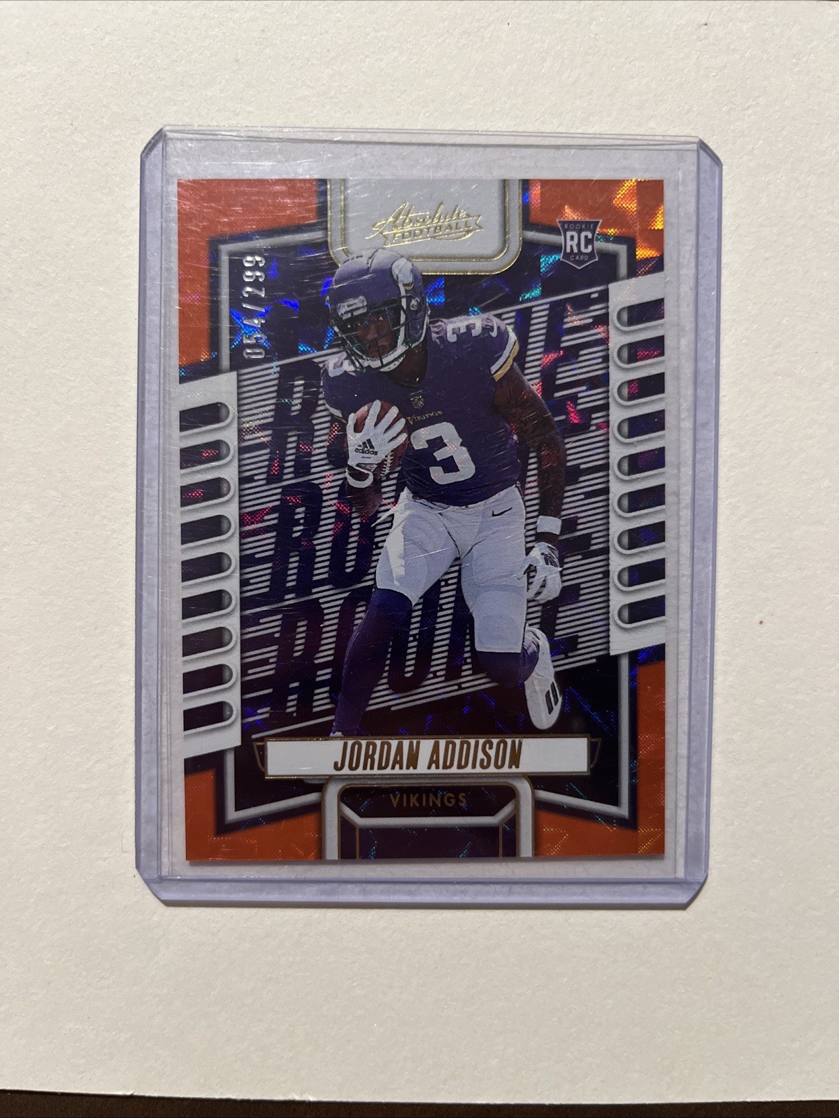 2023 Panini Absolute - Rookies Orange Mosaic #112 Jordan Addison /299 (RC)
