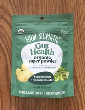 Gut Health Organic Super Powder w Probiotics Turkey Tail Mushroom - Apple Celery