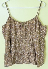 OLD NAVY Women's Spaghetti Strap Top LT BROWN FLORAL Size XL