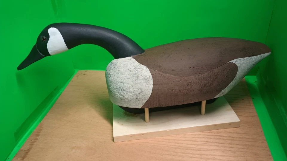 Canadian Goose Rigged Decoy/ Solid Wood - Image 2 of 4