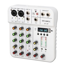4 Channel Audio Mixer Small, Sound Board Mixing Console with Digital USB Blue...