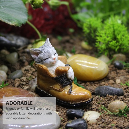 3PCS Micro Landscaping Cat Decoration Creative Plant Pot Decor(Light Brown) - Zdjęcie 6 z 12