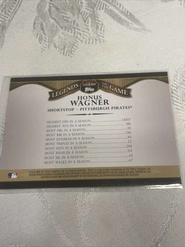2009 Topps Honus Wagner Legends of the Game Career Best Card Pirates - Picture 2 of 3