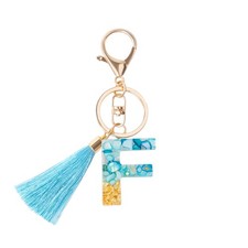 Alphabet Resin Initial Letter Keychain Tassel Pendant Key Ring for Purse Hand...