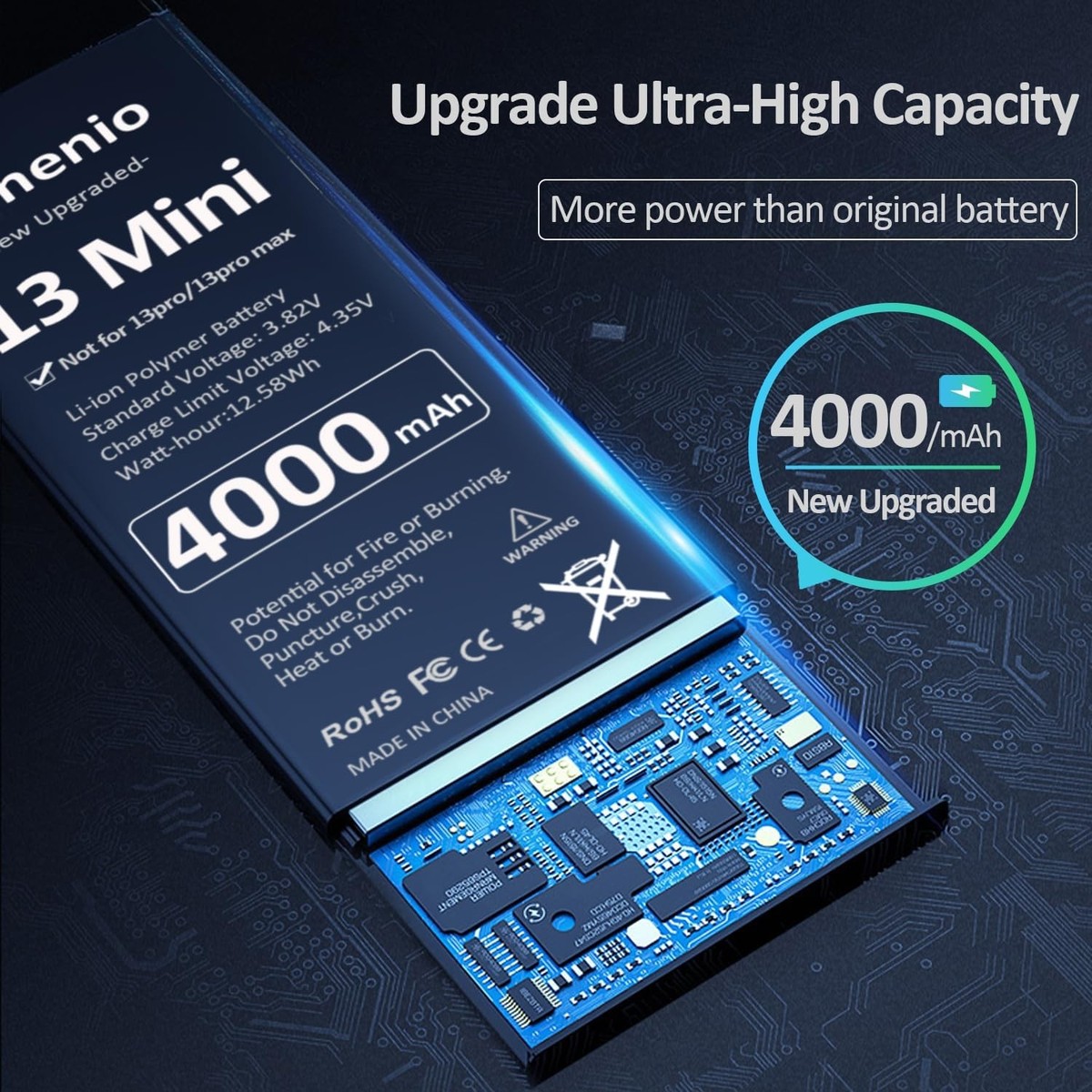 Battery for iPhone 13 Mini 4000mAh 2025 New Upgrade High Capacity