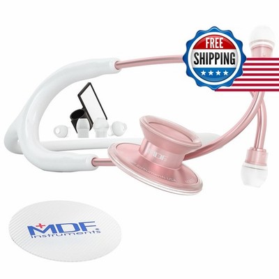 MDF Instruments Acoustica Stethoscope White Tube Rosegold Matte MDF747XPRG29