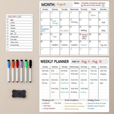 LANDNEOO Magnetic Dry Erase Calendar for Refrigerator, 14X11 inches, Style 2