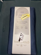 Threshold Queen Size 400 Thread Count Performance Flat Sheet - Metallic Blue